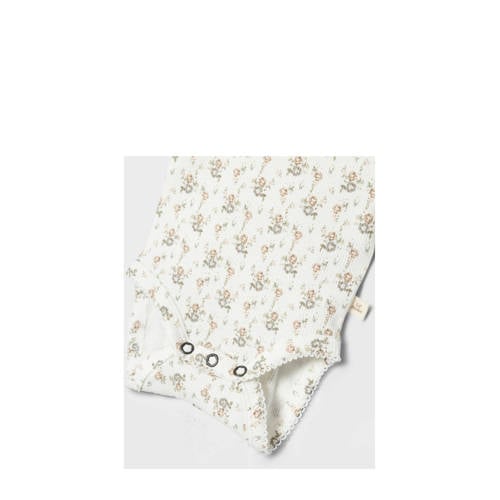 LIL' ATELIER BABY romper NBFGAGO offwhite Wit Meisjes Katoen Ronde hals 92