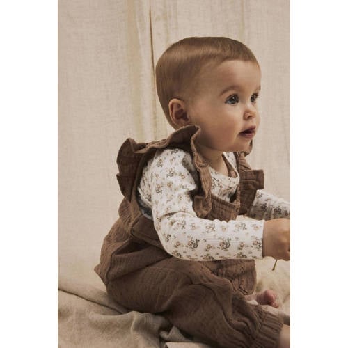 LIL' ATELIER BABY romper NBFGAGO offwhite Wit Meisjes Katoen Ronde hals 92