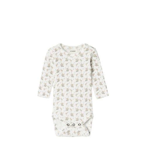 LIL' ATELIER BABY romper NBFGAGO offwhite Wit Meisjes Katoen Ronde hals