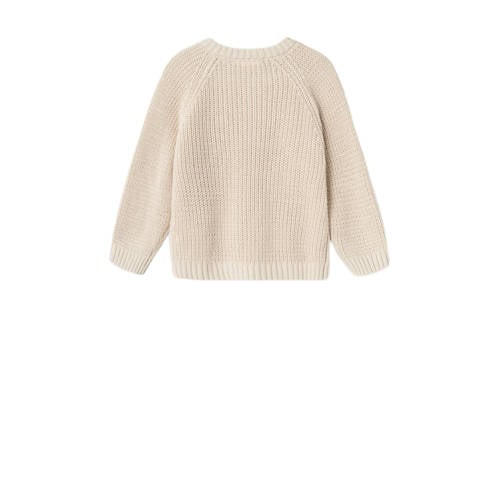 LIL' ATELIER MINI gebreid vest NMNEMLEN beige Jongens Katoen Ronde hals 92