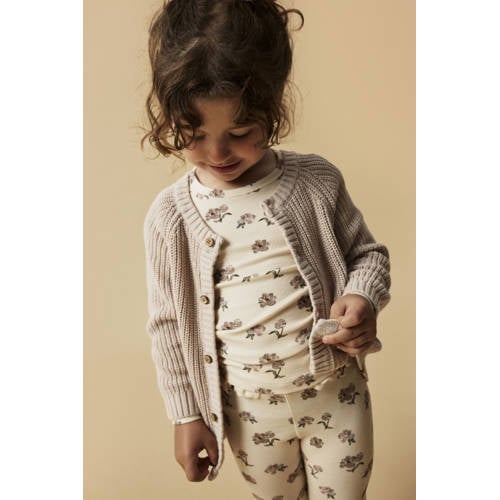LIL' ATELIER MINI gebreid vest NMNEMLEN beige Jongens Katoen Ronde hals 92