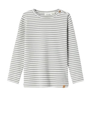 gestreepte longsleeve NMMGAGO offwhite/taupe