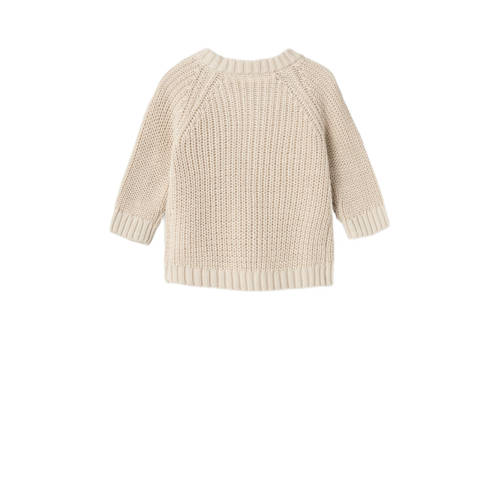 LIL' ATELIER BABY gebreid vest NMNEMLEN lichtzand Beige Jongens Katoen Ronde hals 56