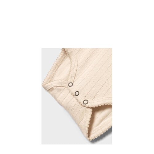 LIL' ATELIER BABY romper NBFRACHEL ecru Meisjes Katoen Ronde hals Effen 68