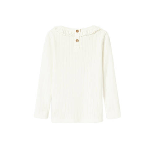 LIL' ATELIER MINI longsleeve NMFRACHEL offwhite Wit Meisjes Katoen Ronde hals 122 128