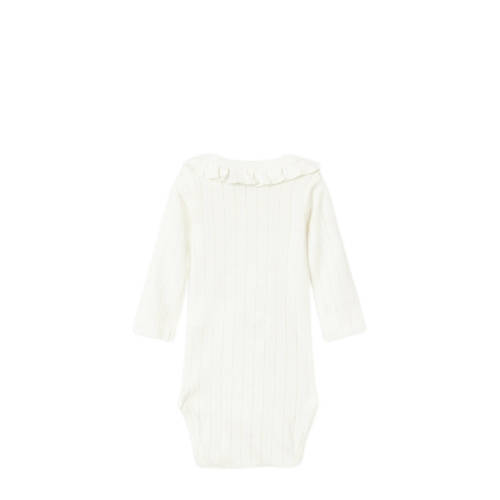 LIL' ATELIER BABY romper NBFRACHEL offwhite Wit Meisjes Katoen Ronde hals 68