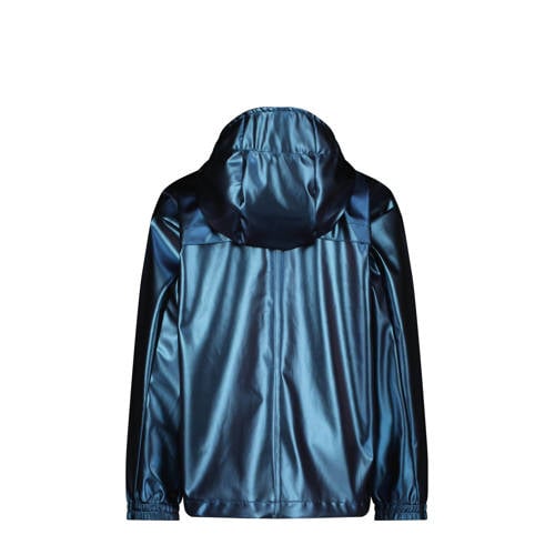VINGINO kids regenjas Lightning blauw metallic Jongens Meisjes Polypropyleen Capuchon 146 152