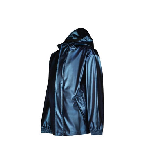 VINGINO kids regenjas Lightning blauw metallic Jongens Meisjes Polypropyleen Capuchon 146 152
