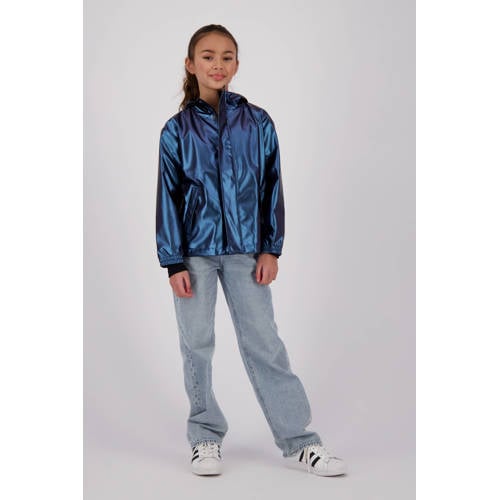 Vingino kids regenjas Lightning blauw metallic Jongens/Meisjes Polypropyleen Capuchon