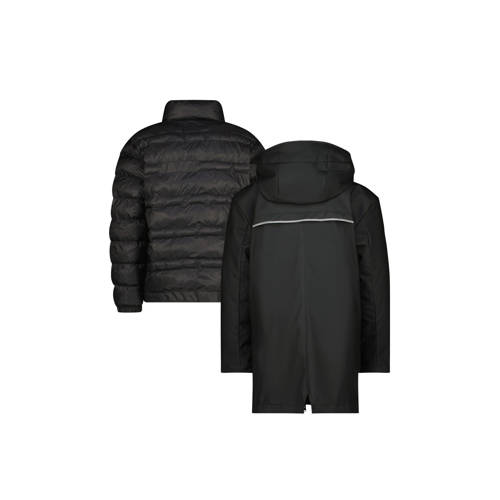 VINGINO kids regenjas Monsoon zwart Jongens Meisjes Polypropyleen Capuchon 110 116