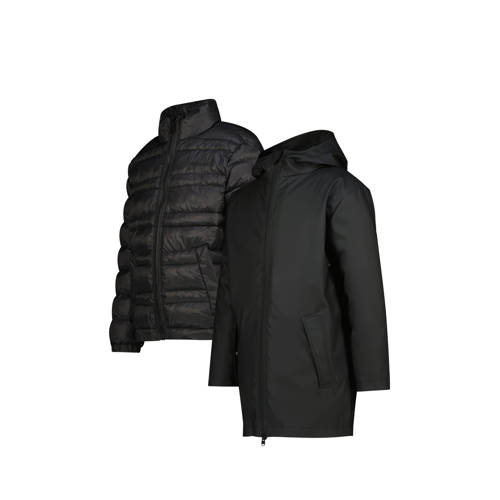 VINGINO kids regenjas Monsoon zwart Jongens Meisjes Polypropyleen Capuchon 110 116