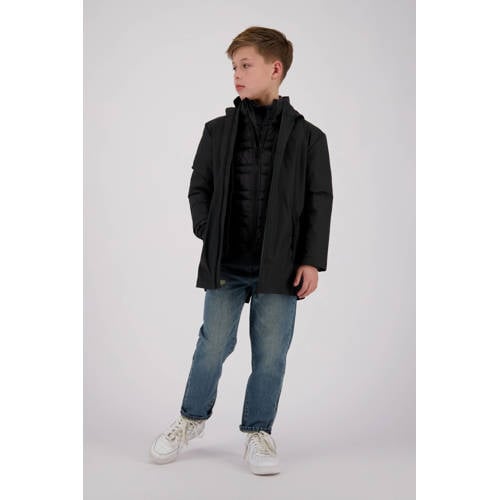 Vingino kids regenjas Monsoon zwart Jongens/Meisjes Polypropyleen Capuchon