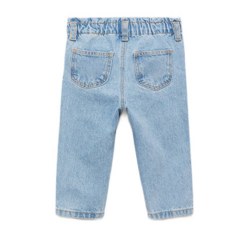 Mango Kids straight fit jeans lichtblauw Meisjes Denim Effen 110