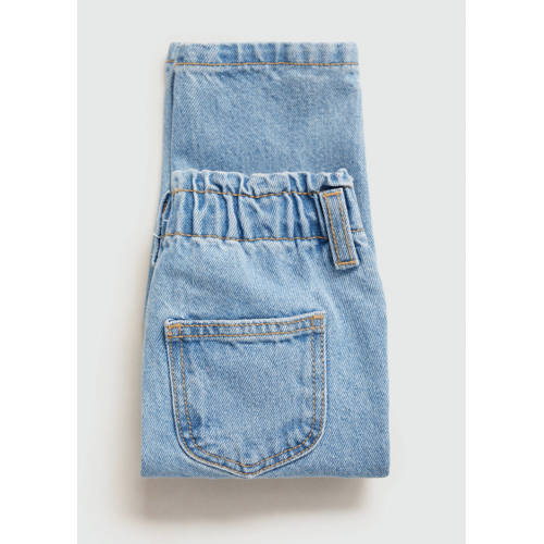 Mango Kids straight fit jeans lichtblauw Meisjes Denim Effen 110