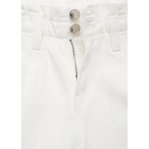 Mango Kids regular fit broek zwart Wit Meisjes Katoen Effen 122