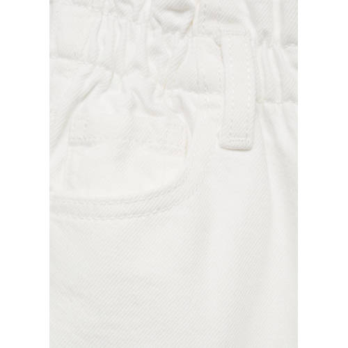 Mango Kids regular fit broek zwart Wit Meisjes Katoen Effen 122