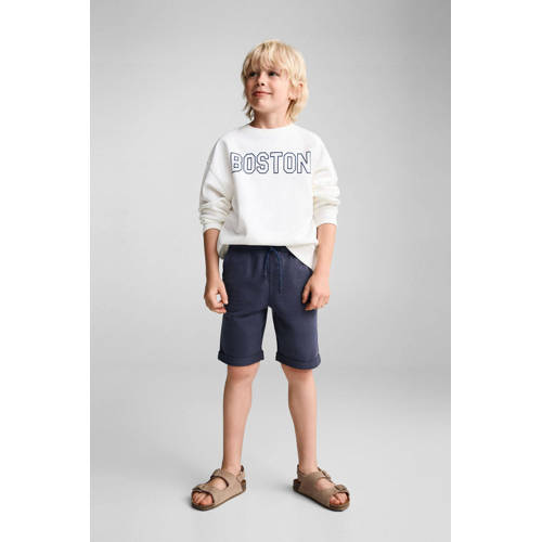 Mango Kids casual short donkerblauw Korte broek Jongens Katoen Effen 164