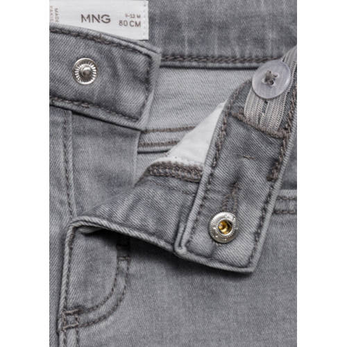 Mango Kids regular fit jeans grey denim Grijs Jongens Stretchkatoen Effen 110
