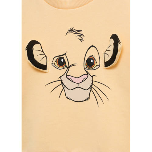Mango Kids Disney sweater met printopdruk lichtgeel Printopdruk 86