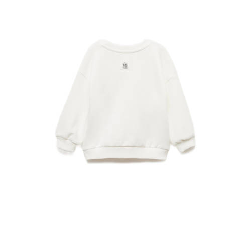 Mango Kids Disney sweater met printopdruk offwhite Wit Printopdruk 80