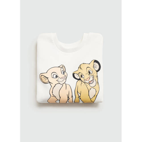 Mango Kids Disney sweater met printopdruk offwhite Wit Printopdruk 104