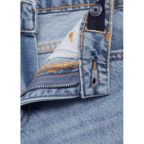 Mango Kids wide leg jeans medium blue denim Blauw Meisjes Katoen Effen 164
