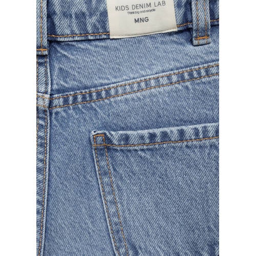 Mango Kids wide leg jeans medium blue denim Blauw Meisjes Katoen Effen 164
