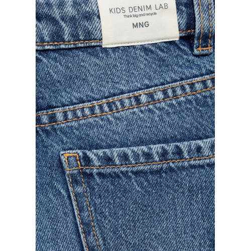 Mango Kids wide leg jeans medium blue denim Blauw Meisjes Katoen Effen 134