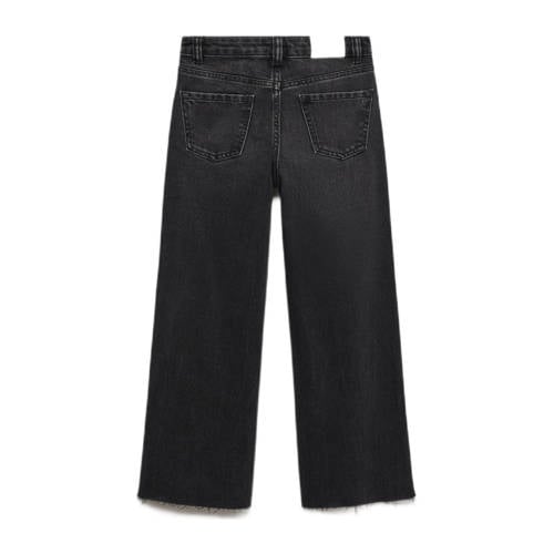 Mango Kids wide leg jeans grey denim Grijs Meisjes Katoen Effen 146