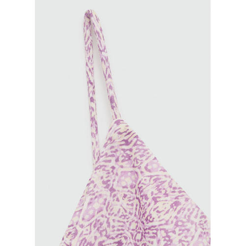 MANGO TEENS jurk pastelpaars Meisjes Viscose One shoulder All over print 168(M)