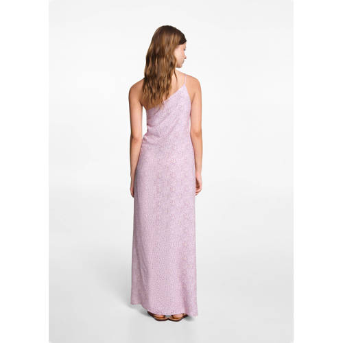 MANGO TEENS jurk pastelpaars Meisjes Viscose One shoulder All over print 168(M)