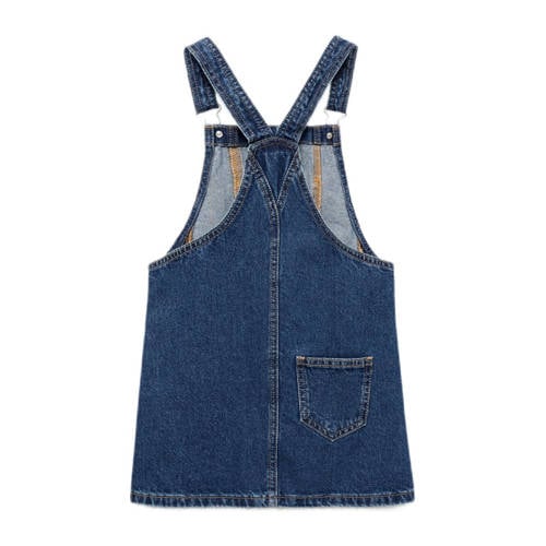 Mango Kids overgooier changeant blauw Jurk Meisjes Denim Vierkante hals 164