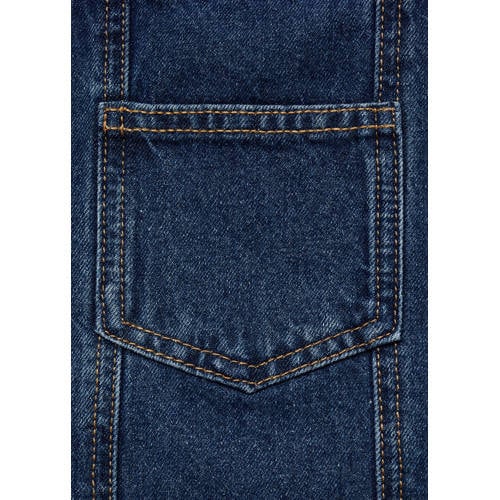 Mango Kids overgooier changeant blauw Jurk Meisjes Denim Vierkante hals 164