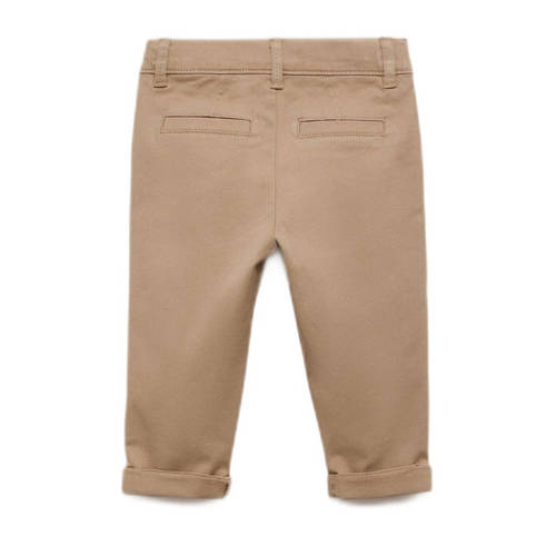 Mango Kids regular fit broek lichtbruin Jongens Stretchkatoen Effen 104