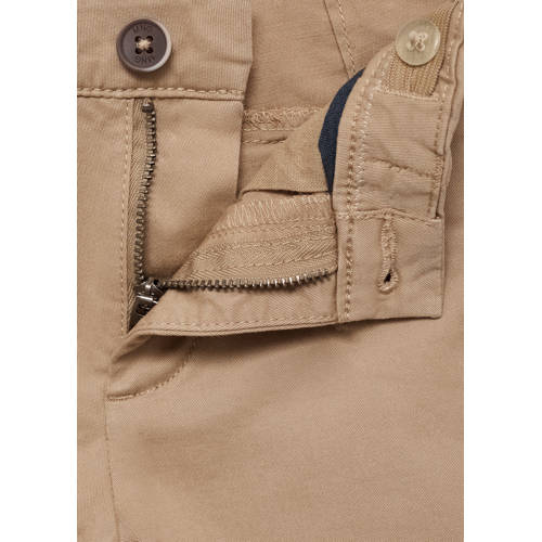 Mango Kids regular fit broek lichtbruin Jongens Stretchkatoen Effen 98
