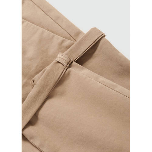Mango Kids regular fit broek lichtbruin Jongens Stretchkatoen Effen 98