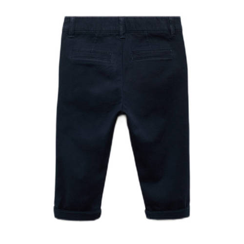 Mango Kids regular fit broek lichtbruin Blauw Jongens Stretchkatoen Effen 110