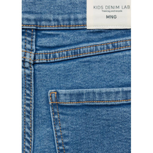Mango Kids broek medium blue denim Blauw Meisjes Stretchkatoen Effen 140