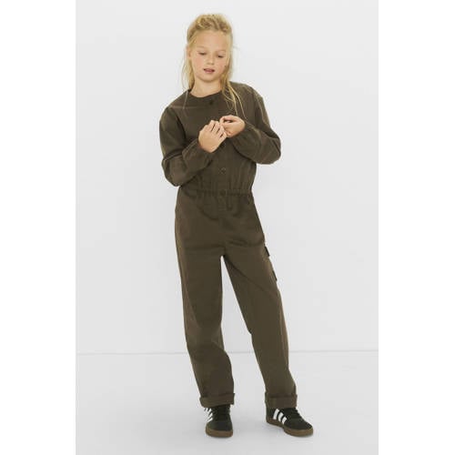 Me & My Monkey boilersuit Roxanne groen Jumpsuit Meisjes Katoen Ronde hals