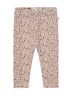 baby regular fit broek met all over print beige/roze
