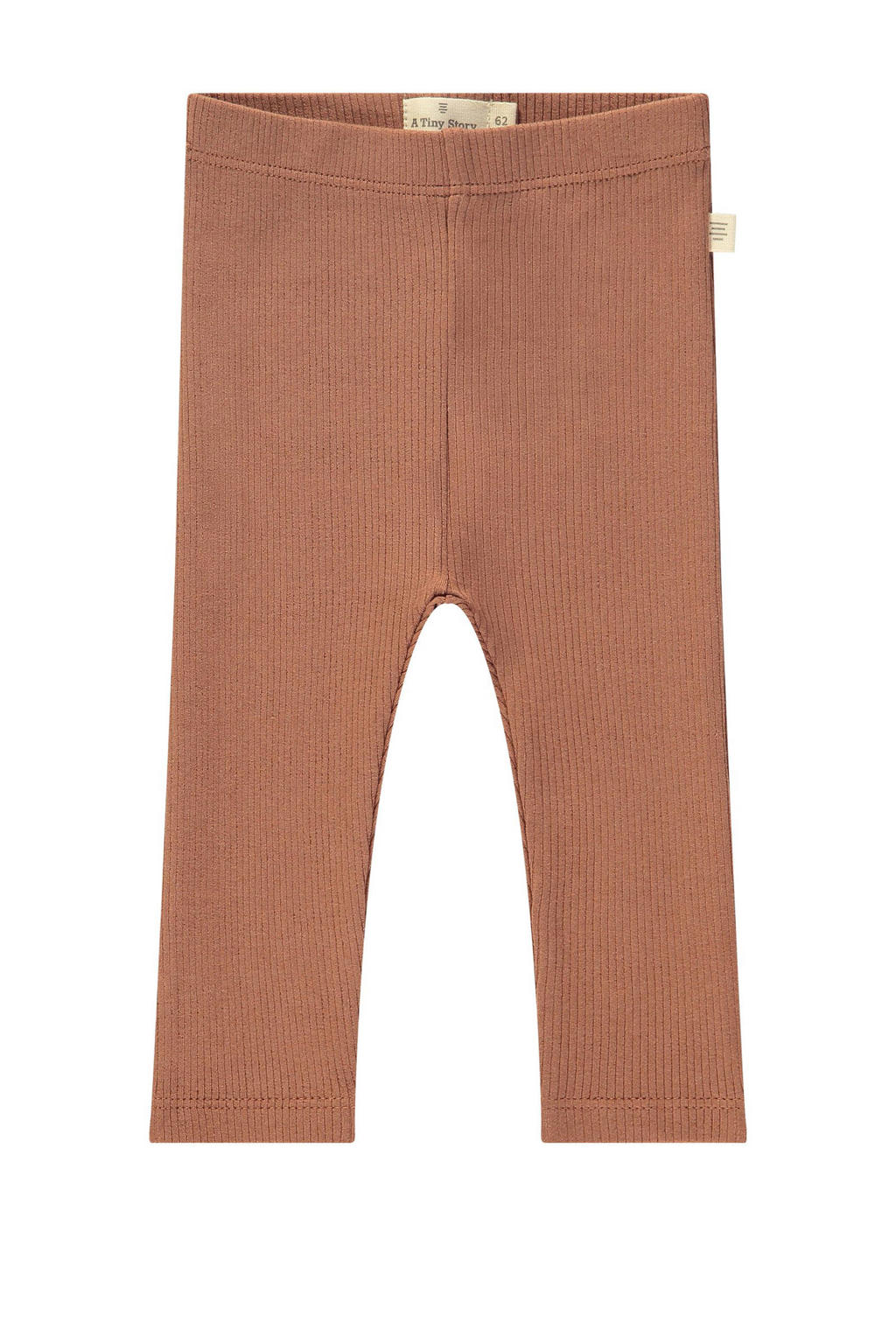 Bruine A Tiny Story baby regular fit broek met elastische tailleband en effen