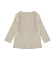 thumbnail: Beige jongens en meisjes A Tiny Story baby longsleeve met effen, lange mouwen, ronde hals, drukknoopsluiting en overslag detail