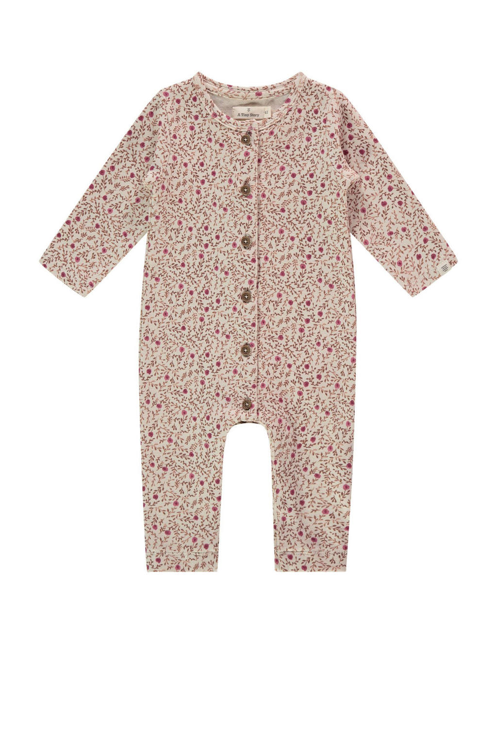 A Tiny Story baby boxpak met all over print beige/roze