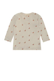 thumbnail: Beige en camelkleurige jongens en meisjes A Tiny Story baby longsleeve met lange mouwen en ronde hals