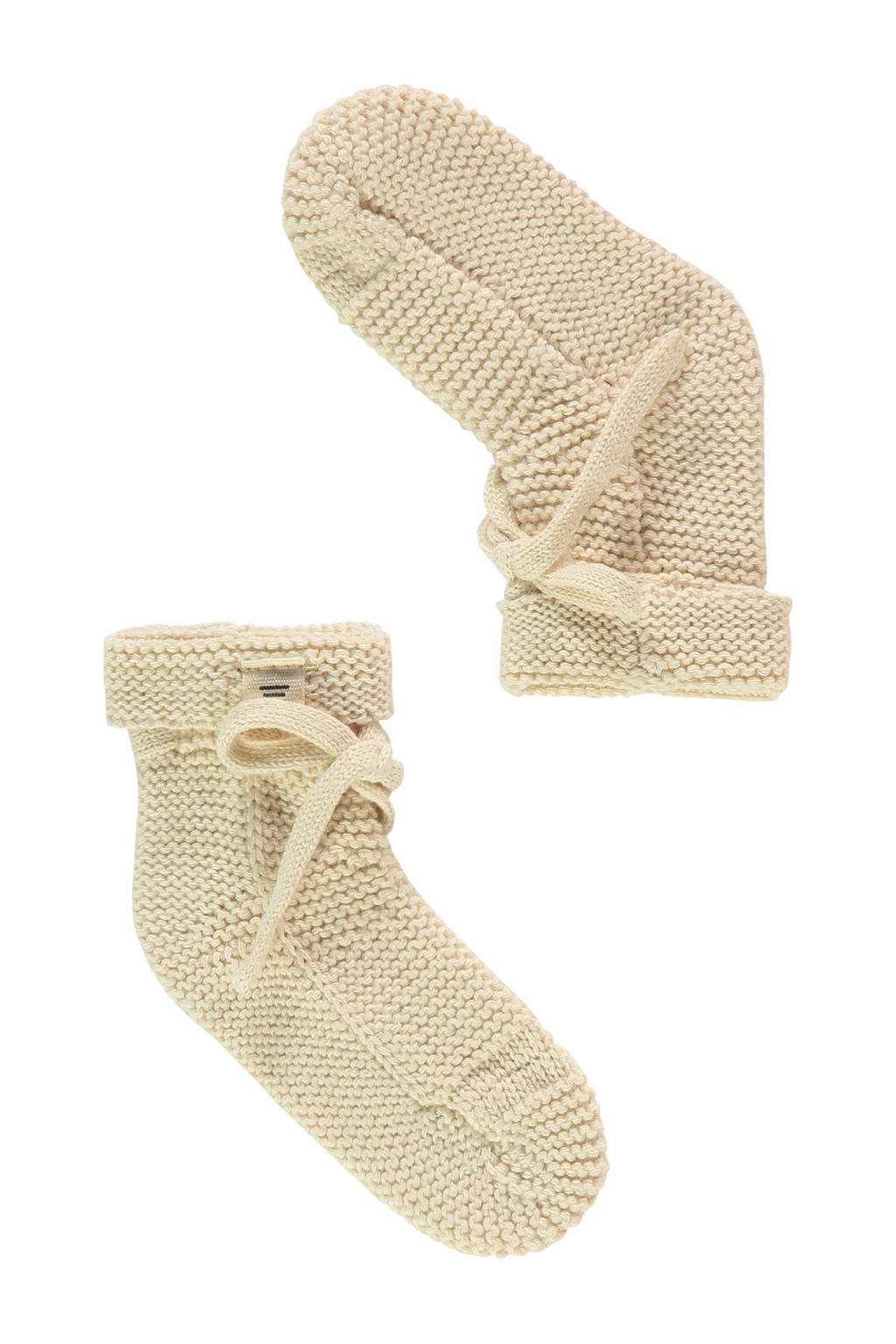 A Tiny Story gebreide baby slofjes beige