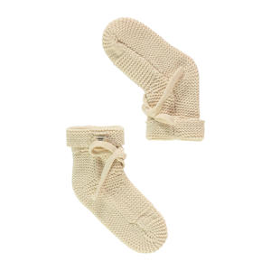 gebreide baby slofjes beige