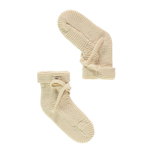 A Tiny Story gebreide baby slofjes beige Jongens/Meisjes Katoen Effen