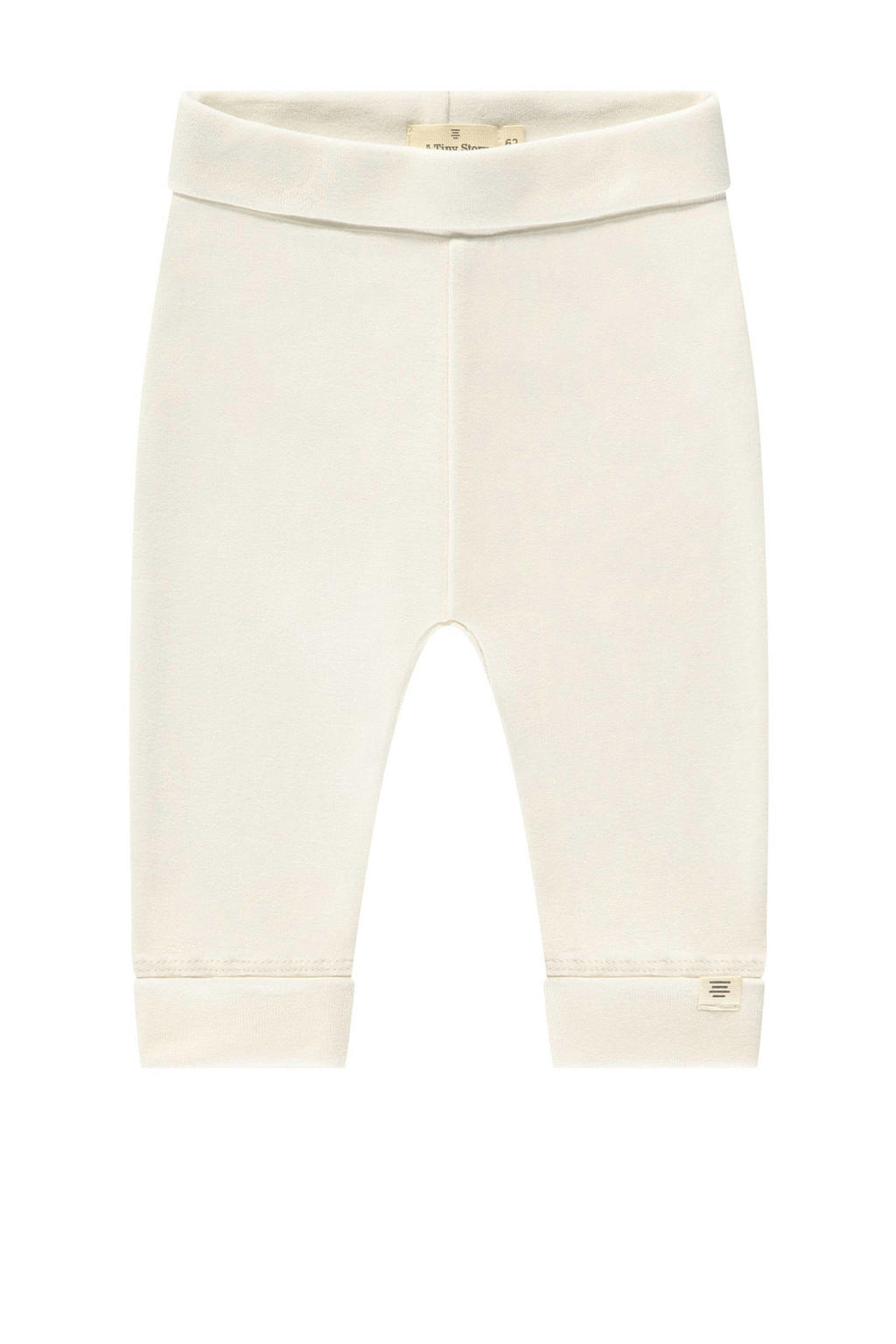 Ecru A Tiny Story baby regular fit broek met elastische tailleband en effen
