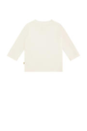 thumbnail: Ecru jongens en meisjes A Tiny Story baby longsleeve met effen, lange mouwen en ronde hals