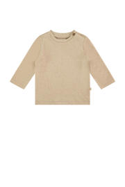 thumbnail: Beige jongens en meisjes A Tiny Story baby longsleeve met effen, lange mouwen en ronde hals